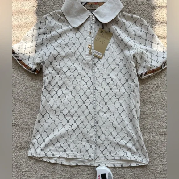NWT Thomas Burberry Monogram Polo Shirt - Picture 12 of 12